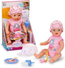 BABY Born Lena Pink, 36 cm große Puppe mit 7 Funktionen für Kinder ab 1 Jahr