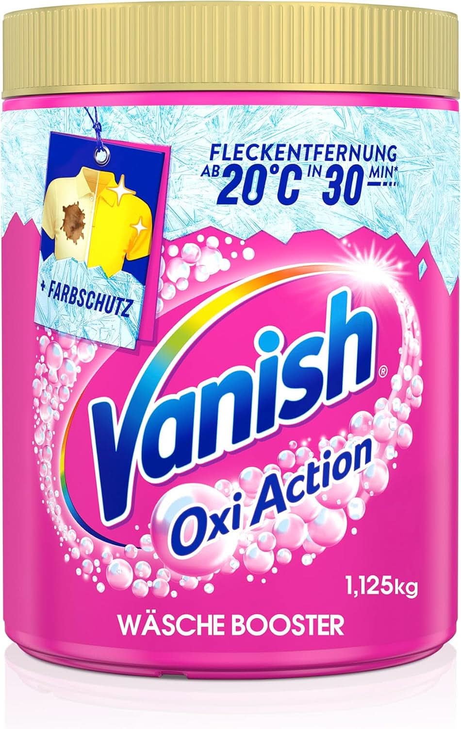 Vanish Oxi Action Powder Pink - 1,125 Kg - poudre détachante et améliorant le linge sans chlore - pour linge coloré Détergents à lessive Naty Shop