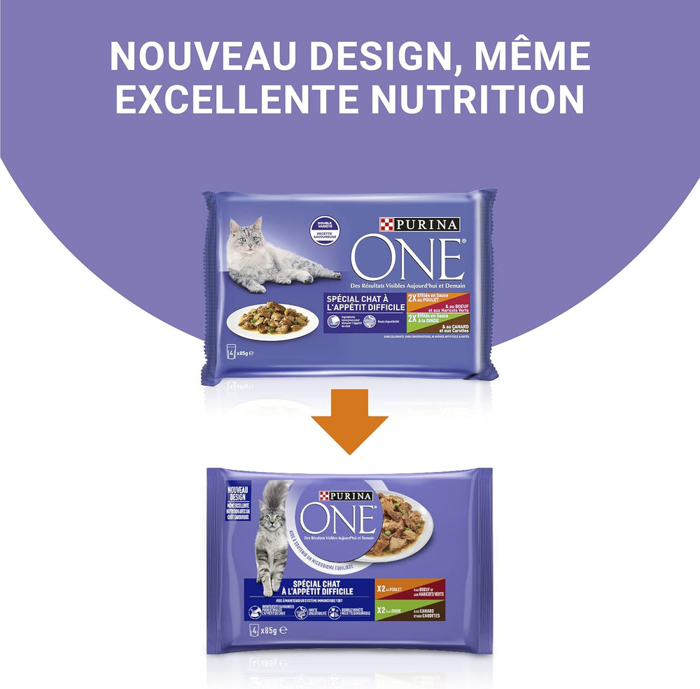 Purina One - Pâtes spéciales en sauce couenne/cuisson/entrée et dinde pour petits plats avec appétit, 340 g