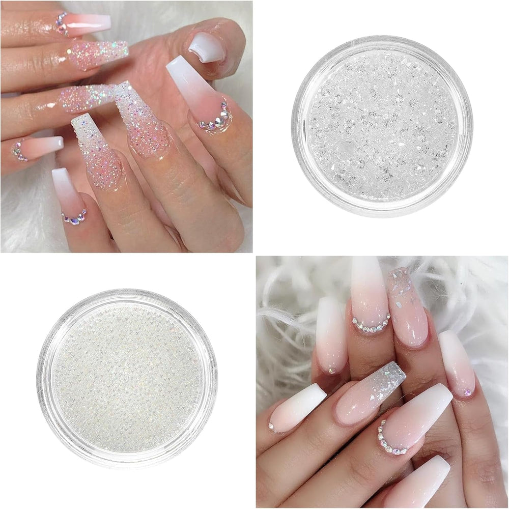 2 Schachteln Nagel Steine Mit Pinzette Und Stift Strasssteine Weiß Flatback Perlen Nägel Schmuck Nageldesign Zubehör Nail Charms Für Frauen Nagel Dekorationen Design