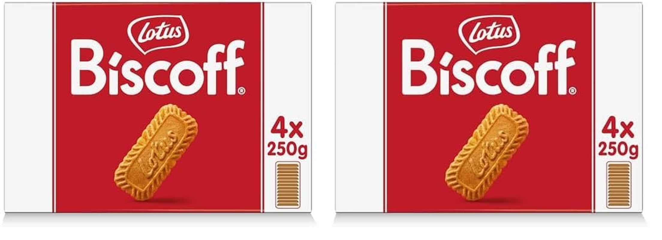 Biscoff Lotus | Biscuits Caramélisés Originaux | Goût croquant unique | Végétalien | Aucune saveur ni couleur ajoutée | 4x250g | 1kg (Paquet de 2)