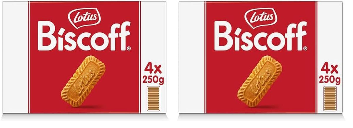 Biscoff Lotus | Biscuits Caramélisés Originaux | Goût croquant unique | Végétalien | Aucune saveur ni couleur ajoutée | 4x250g | 1kg (Paquet de 2)