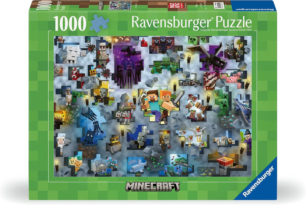 Ravensburger Puzzle 12000422 - Minecraft Mobs - Puzzle Minecraft 1000 pièces pour adultes et enfants à partir de 14 ans Puzzle Naty Shop