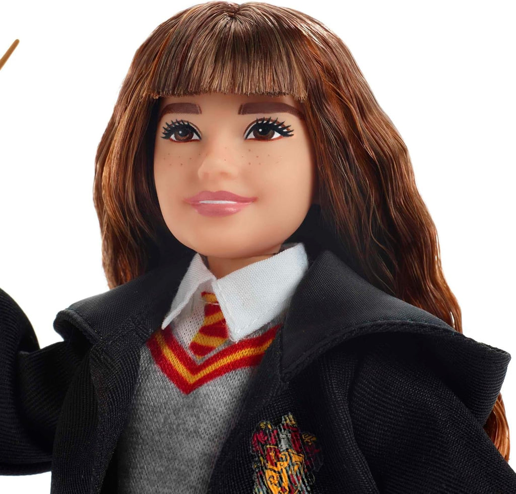 HARRY POTTER Hermione Granger - uniformă Hogwarts, halat Gryffindor și baghetă personalizată pentru fani și colecționari, 11 articulații pentru lupta împotriva lui Voldemord, vârsta 6+, FYM51 Papusi Naty Shop