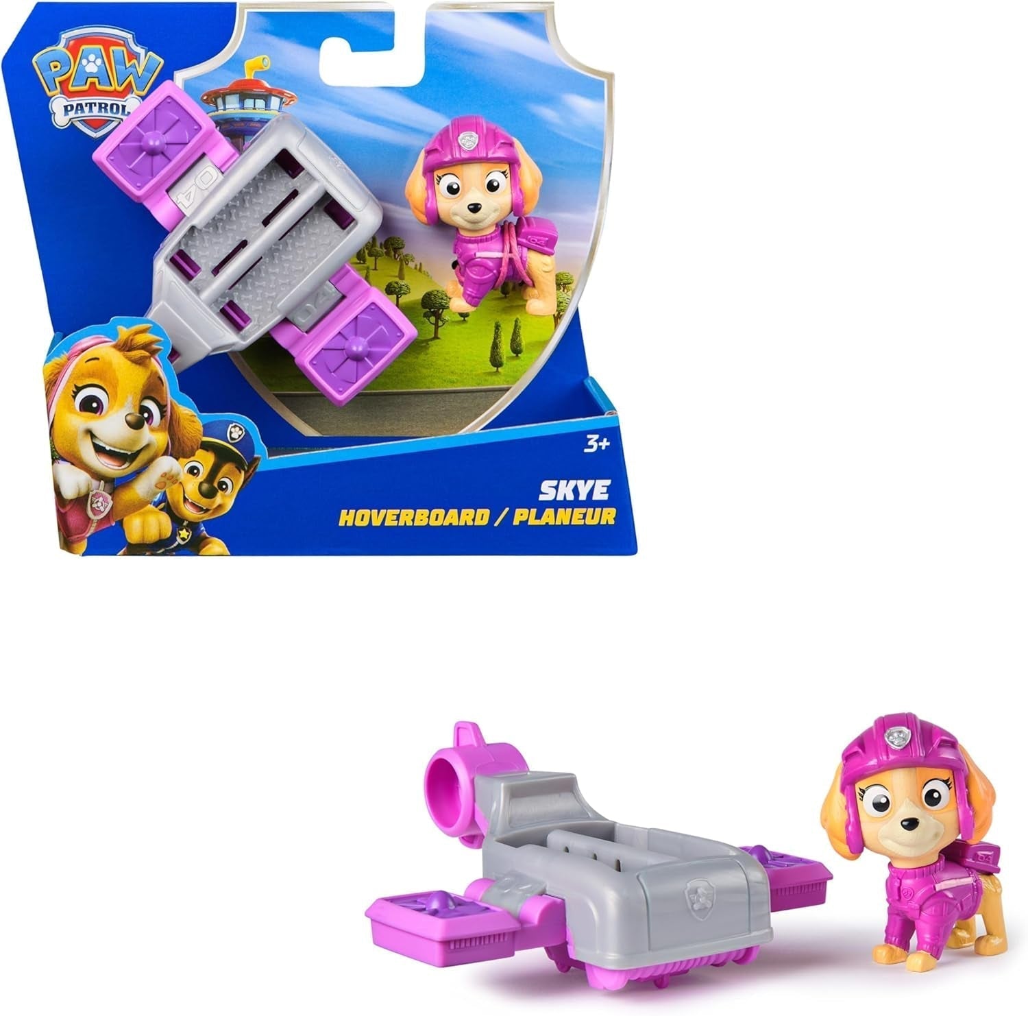 PAW PATROL Chase Action Pup Mini avion de sauvetage avec ailes pliantes, jouet pour enfants à partir de 3 ans Naty Shop Skye