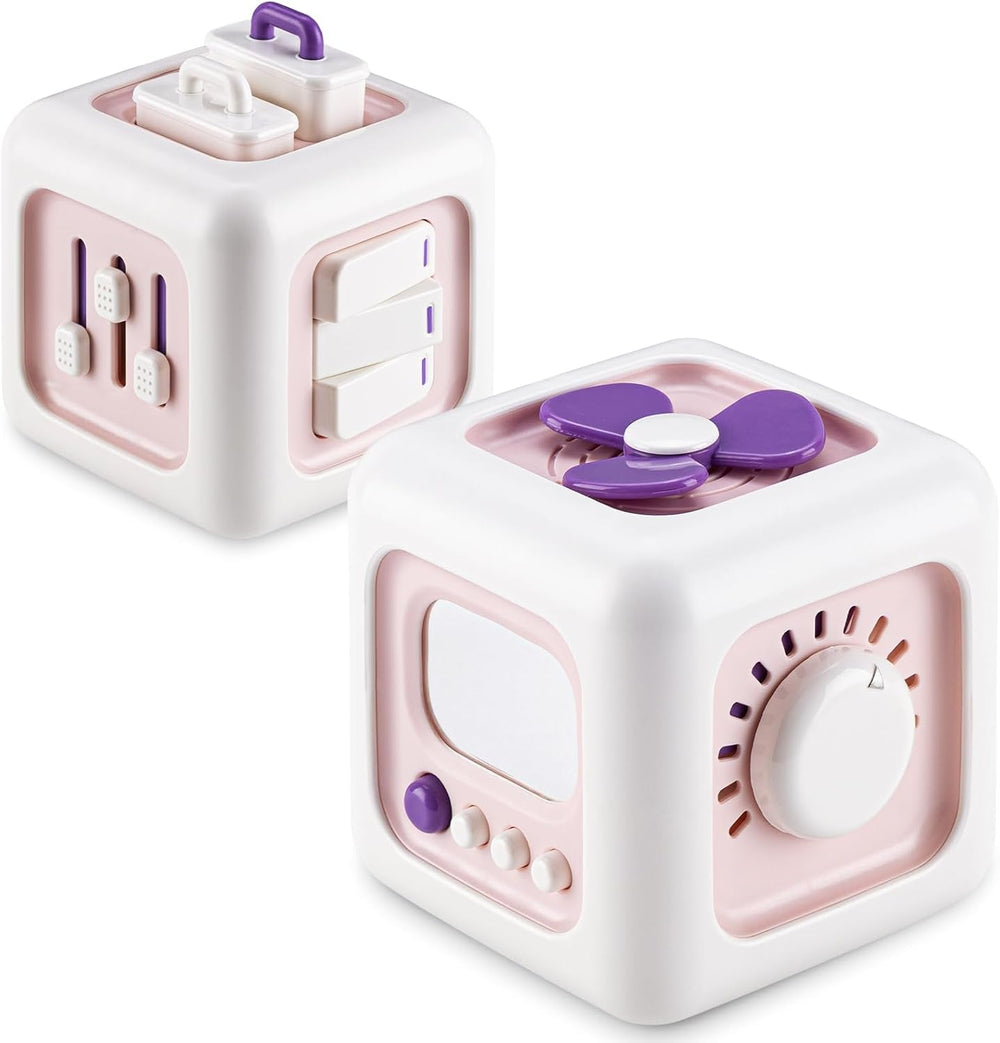 Jouet sensoriel pour les tout-petits de 1 à 3 ans | Jouet Montessori pour les enfants à partir de 1 an | Jouet de voyage pour bébés de 12 à 18 mois | Cube d'activités, cadeau anniversaire ou Noël pour les 1 an