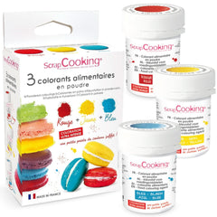 ScrapCooking, Lot de 3 colorants alimentaires en poudre - rouge, jaune, bleu, 3 x 5 grammes Naty Shop 15 grammes (lot de 3 pièces)