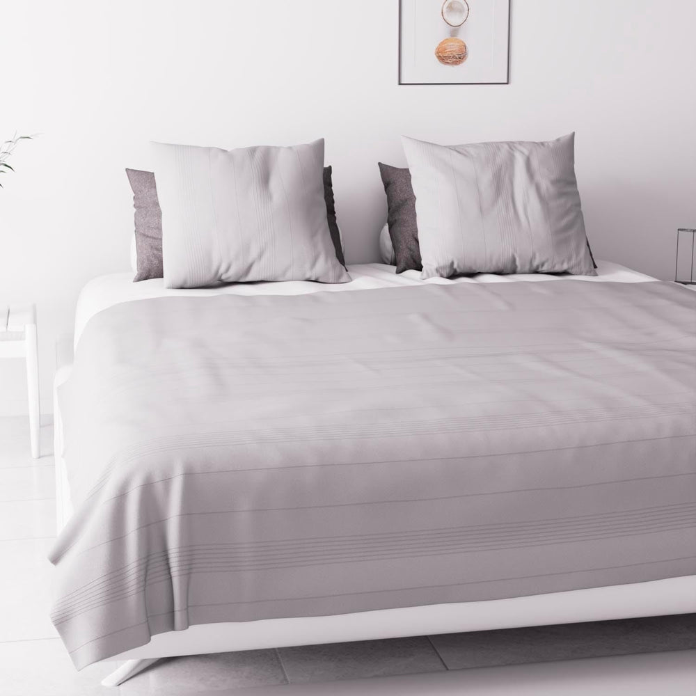 Soleil D'Ocre Adele, Housse Zigzag, Jeté du canapé, Polycoton, Gris, 220 X 240 Cm Couettes et couettes Naty Shop