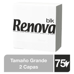 Grandes serviettes en papier blanc Renova, 75 serviettes