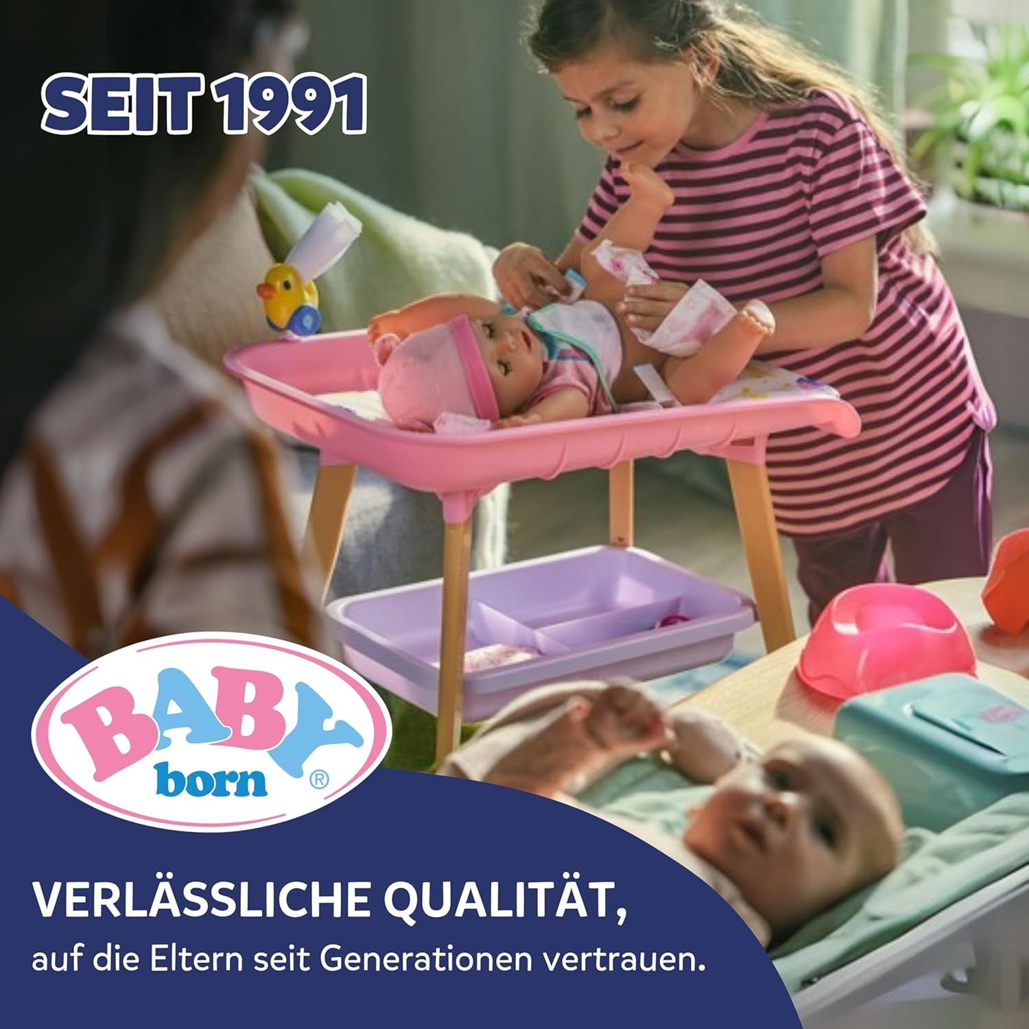 Poupée bébé Baby Born Lena (Fille) - 36 cm - 7 fonctions, accessoires et matelas inclus - Fonctionne entièrement sans piles - Convient aux petits enfants à partir de 1 an
