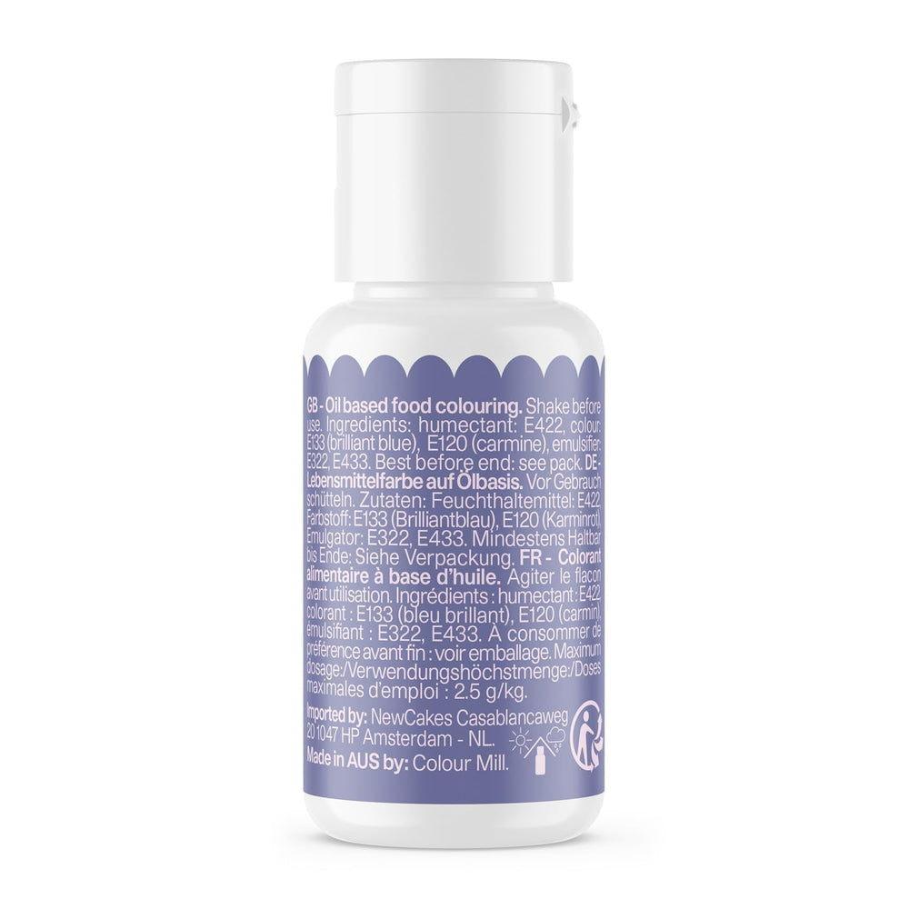 Colorant alimentar pe bază de ulei Colour Mill Blend Violet - Colorant alimentar pentru ciocolată, fondant, brioșe, prăjituri, copt, macaroane - Colorant alimentar pentru decorarea torturilor - 100 ml