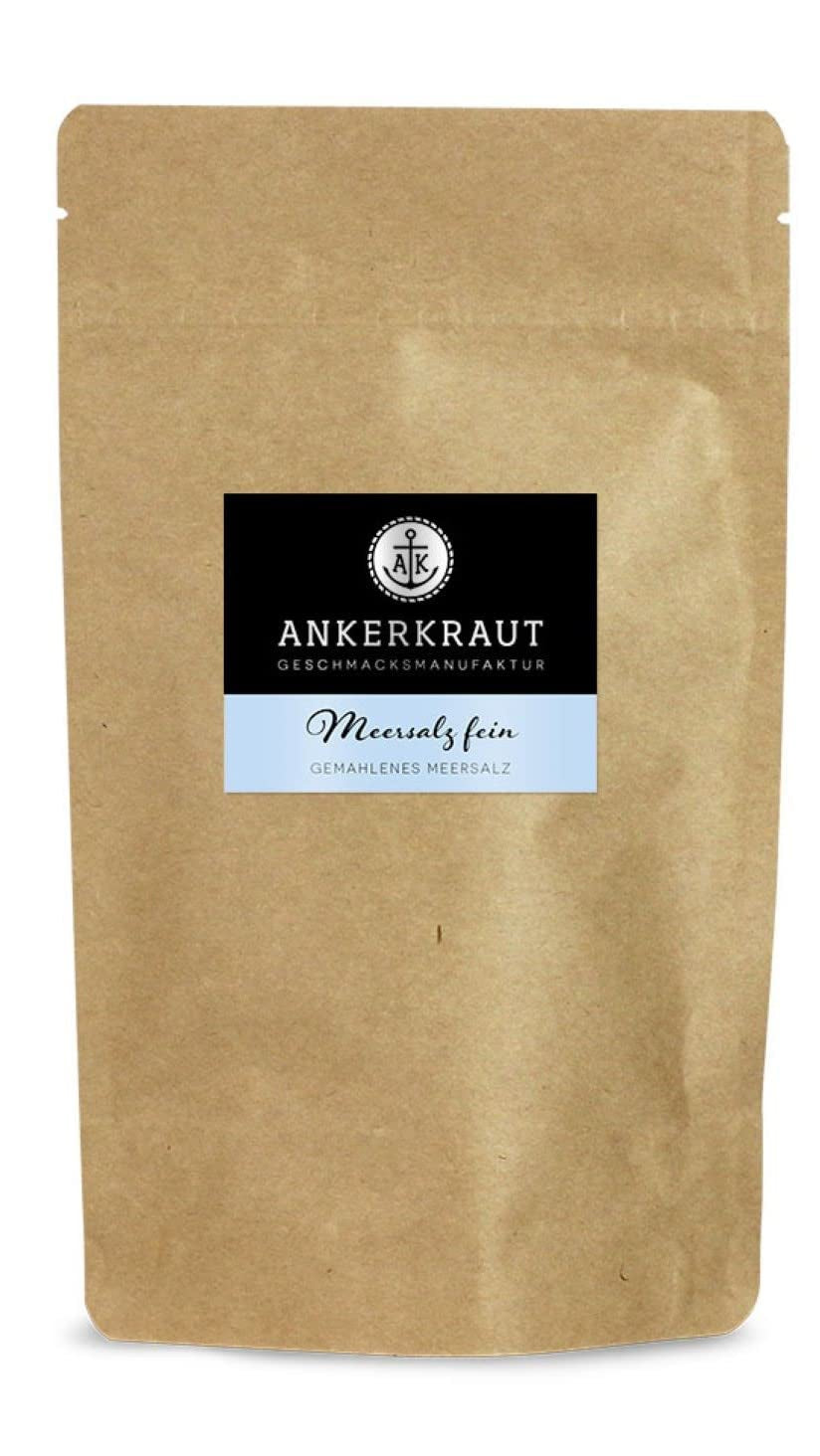 Ankerkraut Meersalz fine, reines Salz zum kochen und würzen, 170g dans Korkenglas