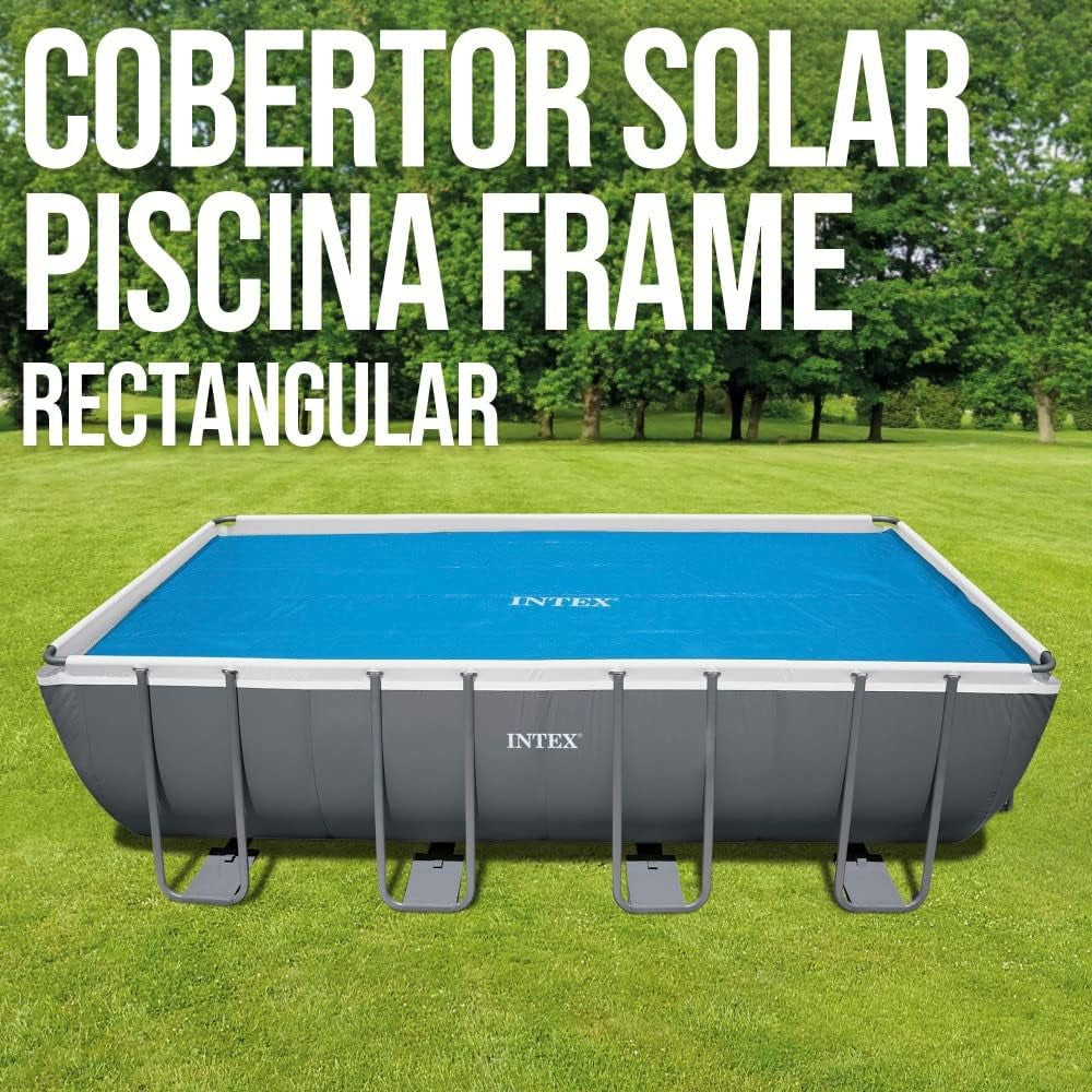 Husă solară Intex pentru saltea dreptunghiulară Ultra Frame 549 x 274 cm, grosime 160 microni, dimensiuni fabricate: 538 x 253 cm, 28016, albastră