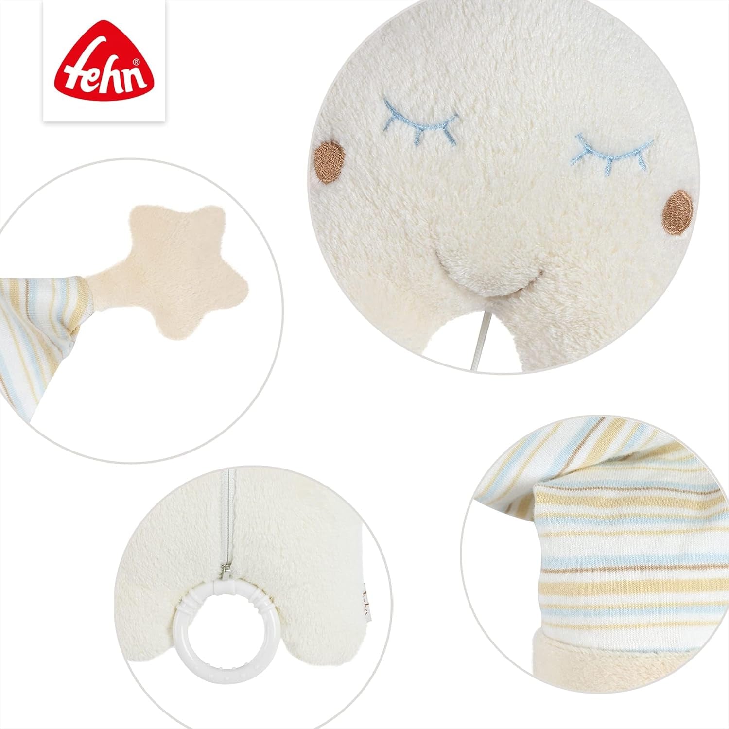 Fehn boîte à musique bébé somnifère étoile - boîte à musique avec mécanisme musical amovible à suspendre - chanson somnifère "Weißt du wieviel Sternlein stehen" - jouet pour bébés et enfants à partir de 0 mois Jouets Bebe Naty Shop