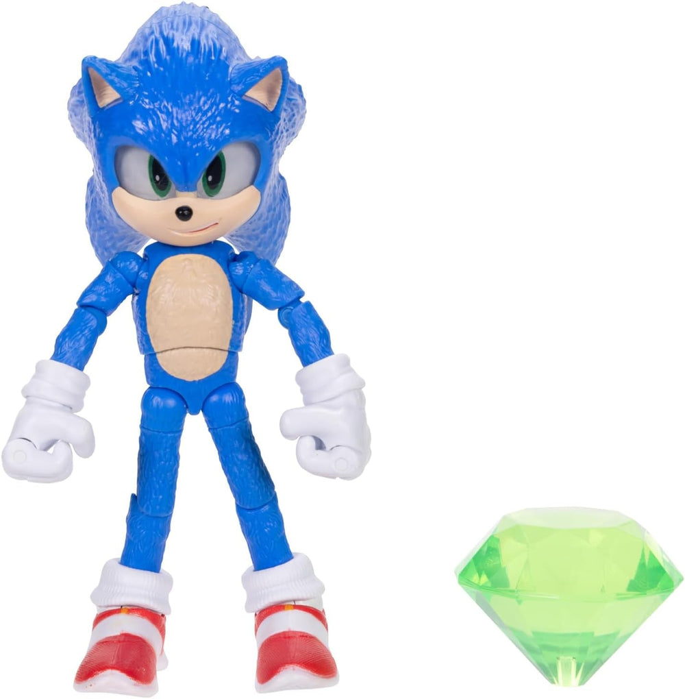 Sonic 3 Movie 12,7 cm Shadow Action figures Naty Shop Sonic avec accessoire Emeraude