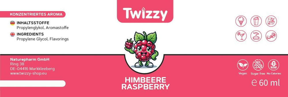 Twizzy, saveur intense de framboise, 60 millilitres Arome Naty Shop