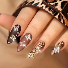 80 pièces 3D papillon ongles breloques alliage papillon or argent paillettes Nail Art décorations ongles bijoux accessoires bricolage manucure pour les femmes