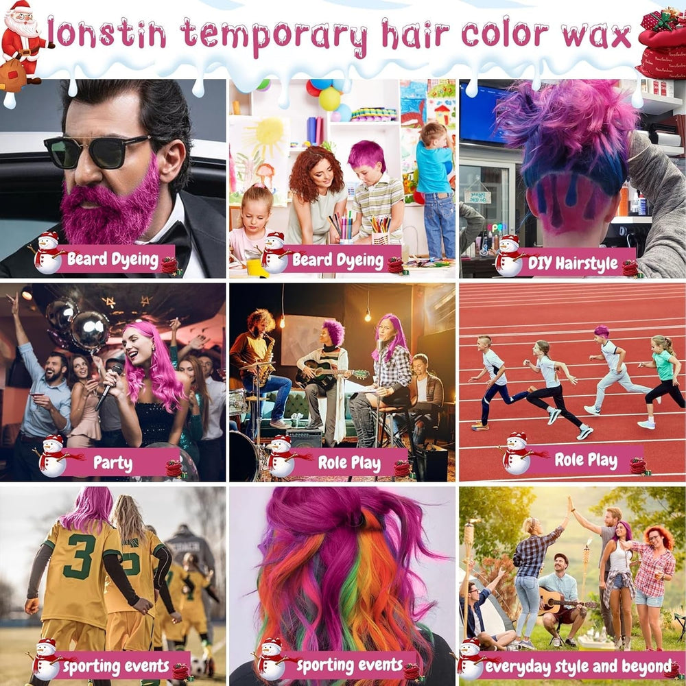 Teinture capillaire temporaire rose lavable Couleur de cire temporaire pour cheveux Coiffure naturelle Pommade Teinture capillaire lavable pour hommes femmes Fête Cosplay Halloween Noël Coloration capillaire Naty Shop
