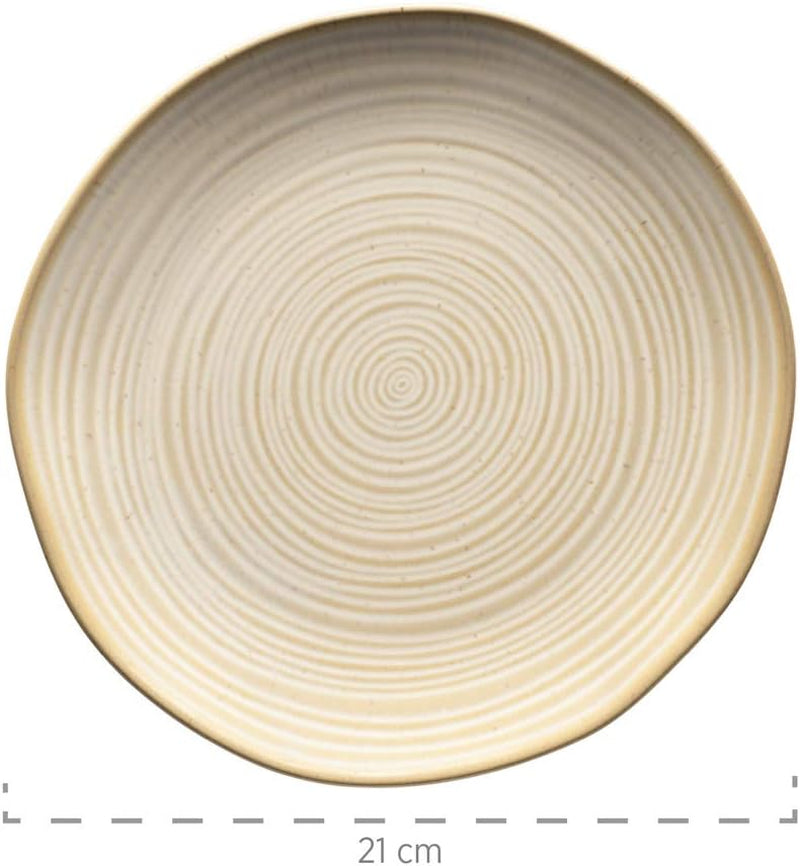 MÄSER 931512 Nottingham Vintage Series Service de table pour 4 personnes, service combiné de 20 pièces avec formes rondes irrégulières au look rétro, carrelage, beige