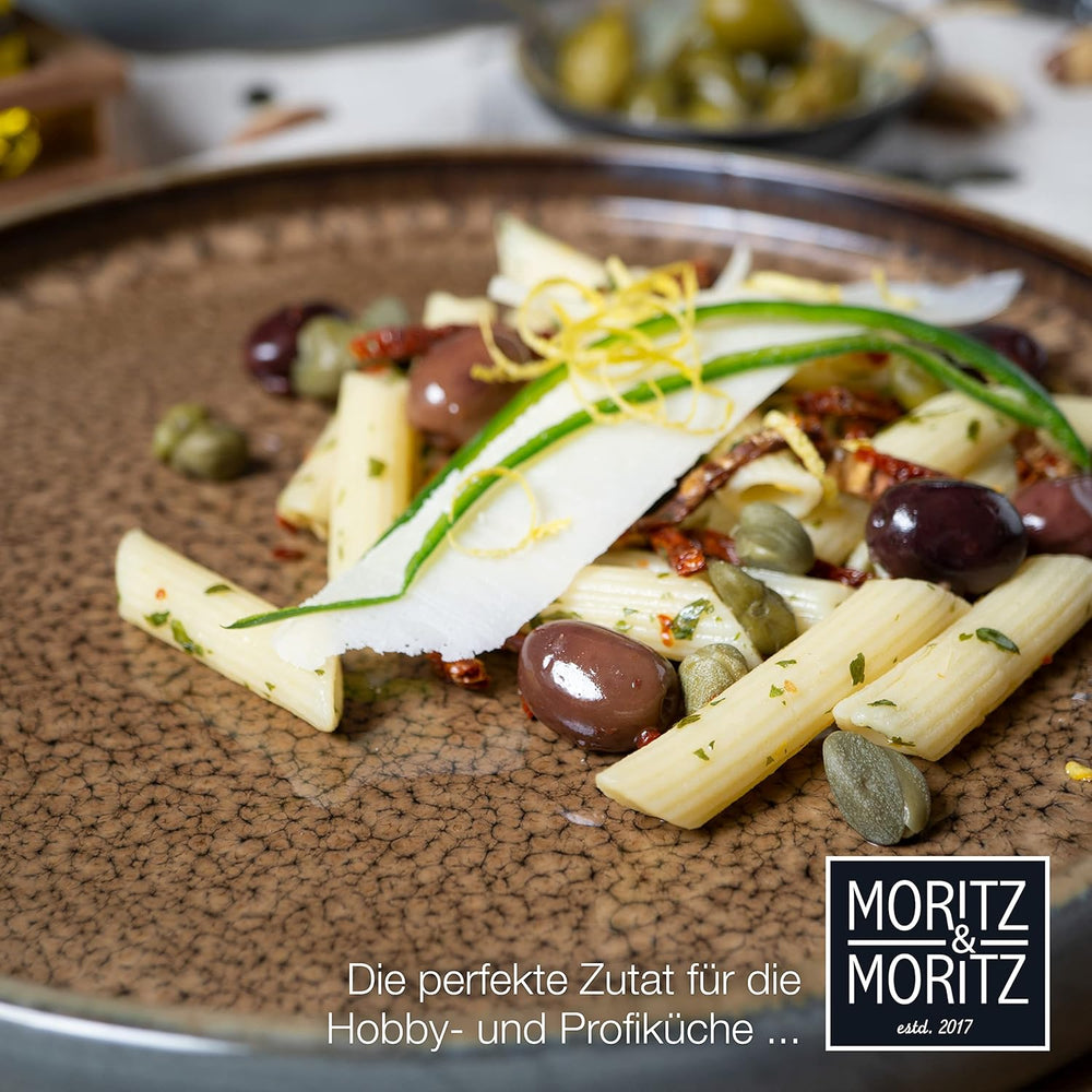 Moritz & Moritz SOLID Service de table en grès 18 pièces pour 6 personnes - Service de table pour 6 personnes, composé de 6 assiettes plates, 6 assiettes à dessert et 6 assiettes plates