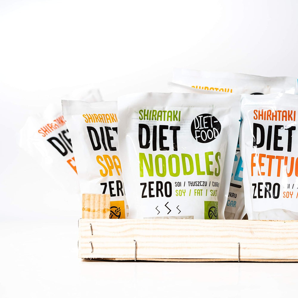 Nouilles Shirataki DIET-FOOD Nouilles Konjac faibles en glucides et faibles en calories Aliments végétaliens Sans gras Sans soja Sans gluten Nouilles diététiques solubles dans l'eau faibles en calories 200 grammes