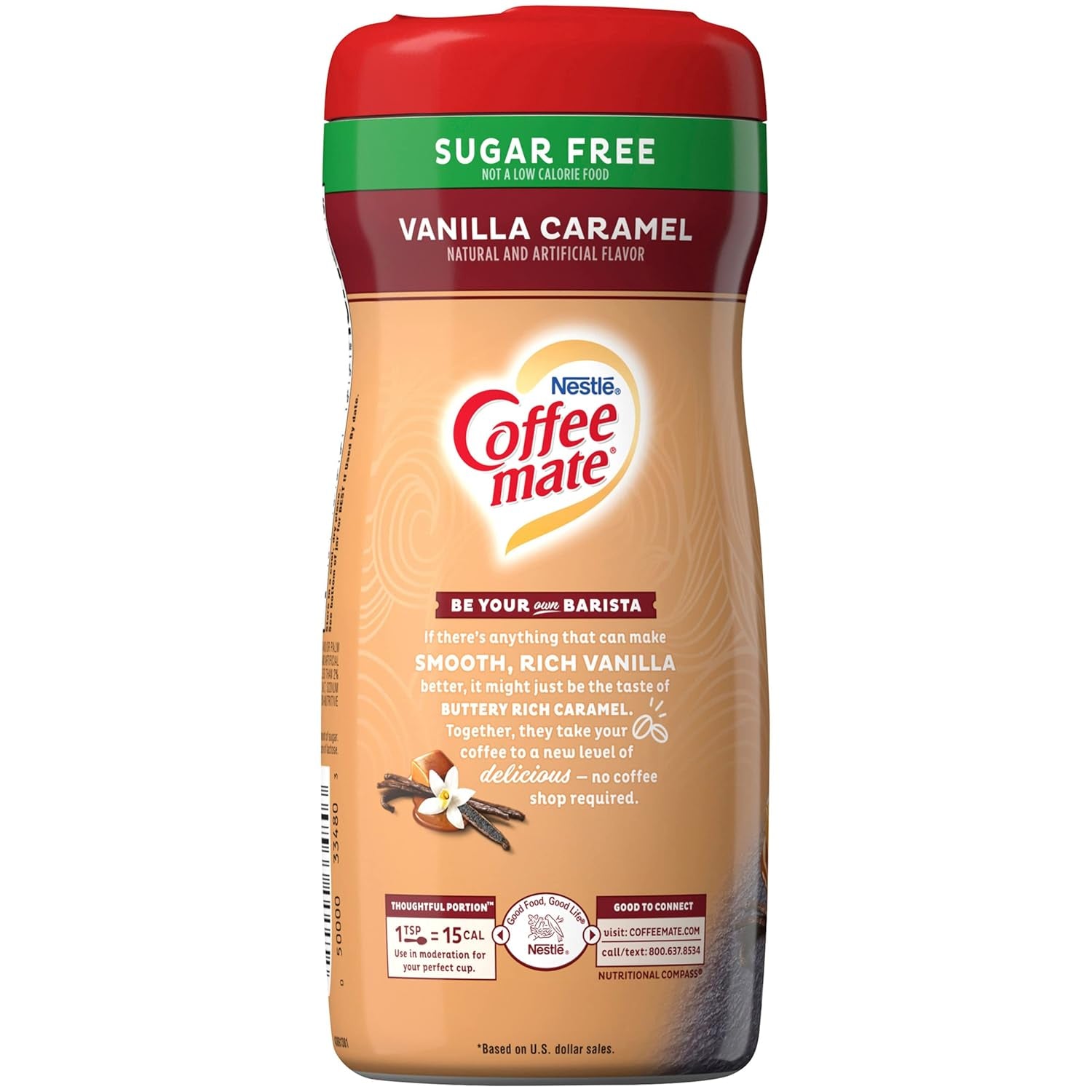 Coffee-Mate Vanille Caramel, Crème à café en poudre sans sucre, Kaffeesahne Pulver - Vanille Karamell - OHNE ZUCKER ! des États-Unis
