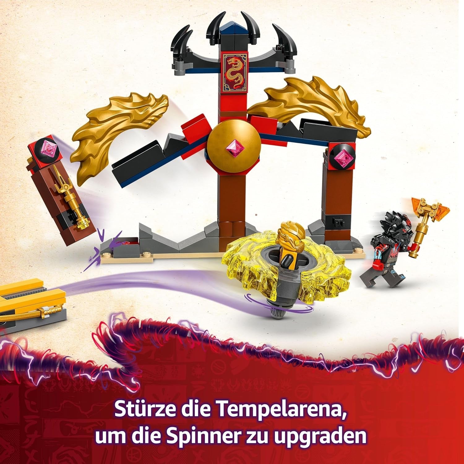LEGO NINJAGO Drachen-Spinjitzu Battle Pack mit 2 Minifiguren - Ninja Spielzeug mit Spinner für Jungen und Mädchen ab 6 Jahren - Geschenkidee für Fans der TV-Serie Aufstieg der Drachen 71826