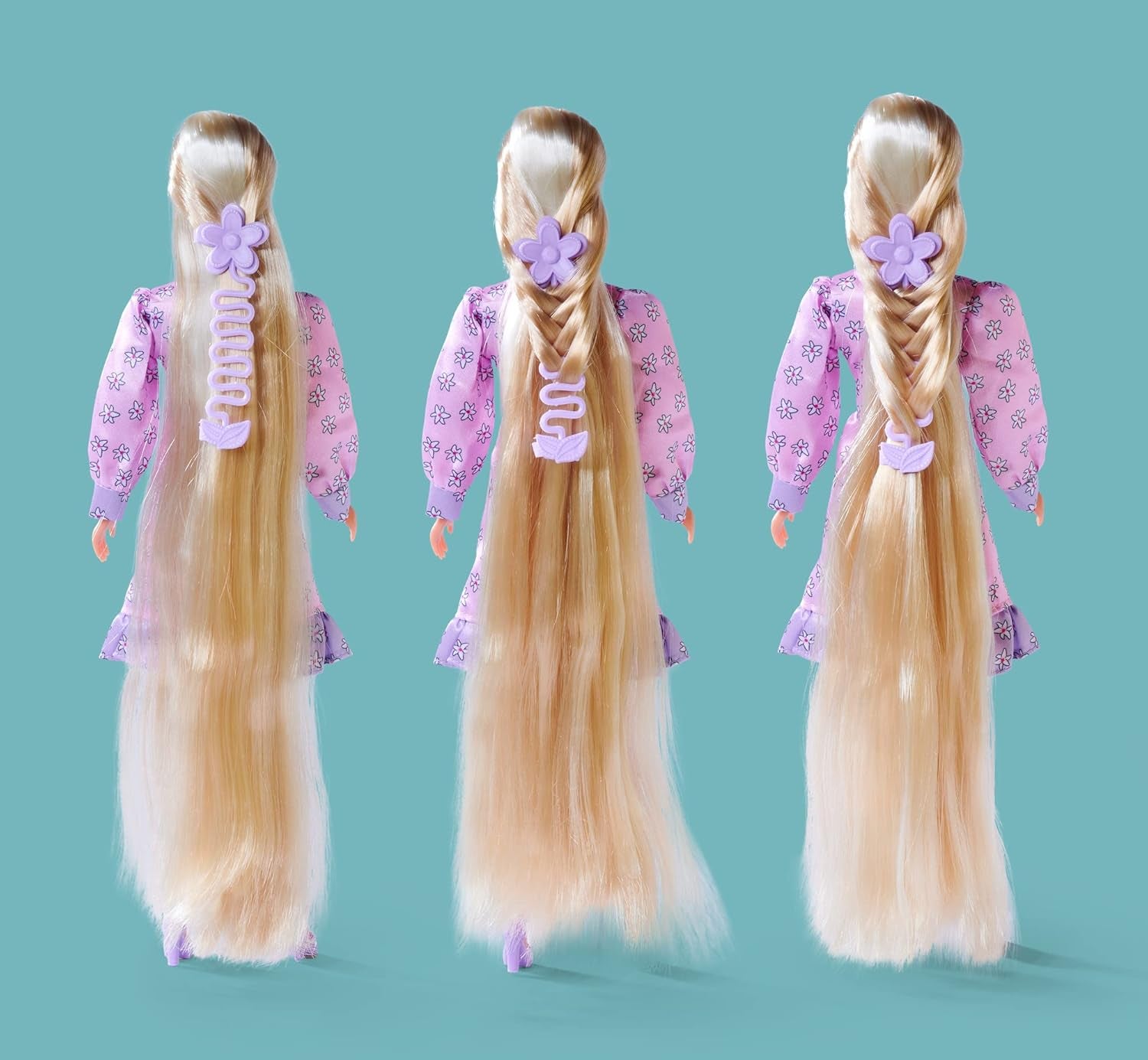 Simba 105733640 - Steffi Love Flower Hair, poupée aux cheveux extra longs, comprend 6 pinces, accessoire de tresse et peigne, 29 cm, à partir de 3 ans