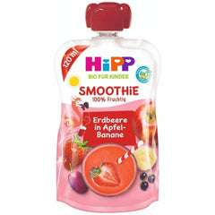 Hipp BIO Smoothie aux pommes, pêches, bananes avec boisson à l'avoine, 120 ml, paquet de 6 (6 x 120 ml) Mère et Enfant Naty Shop 6 x 120 ml Pommes et bananes