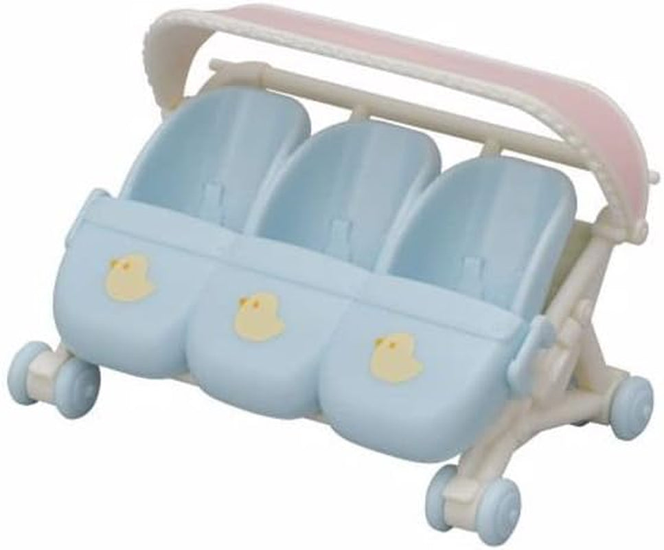 Sylvanian Families L5533 Poussette triplettes - Ensemble de jeu pour maison de poupée Naty Shop Dolls