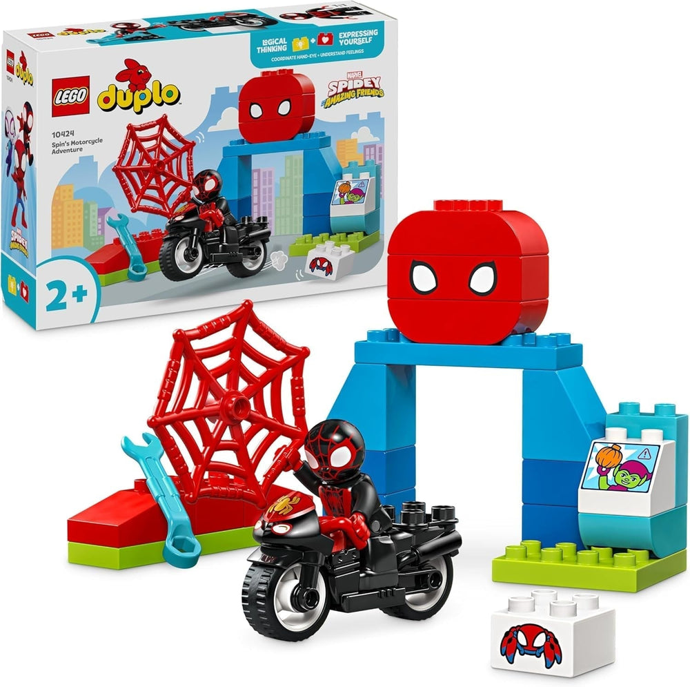 LEGO DUPLO Marvel Spins Motorcycle Adventure, Fantasy Playset pour la série télévisée Spidey et ses super amis, jouet éducatif de construction et de reconstruction pour les enfants à partir de 2 ans 10424 Jeux de construction Besuche den LEGO-Store Titre par défaut