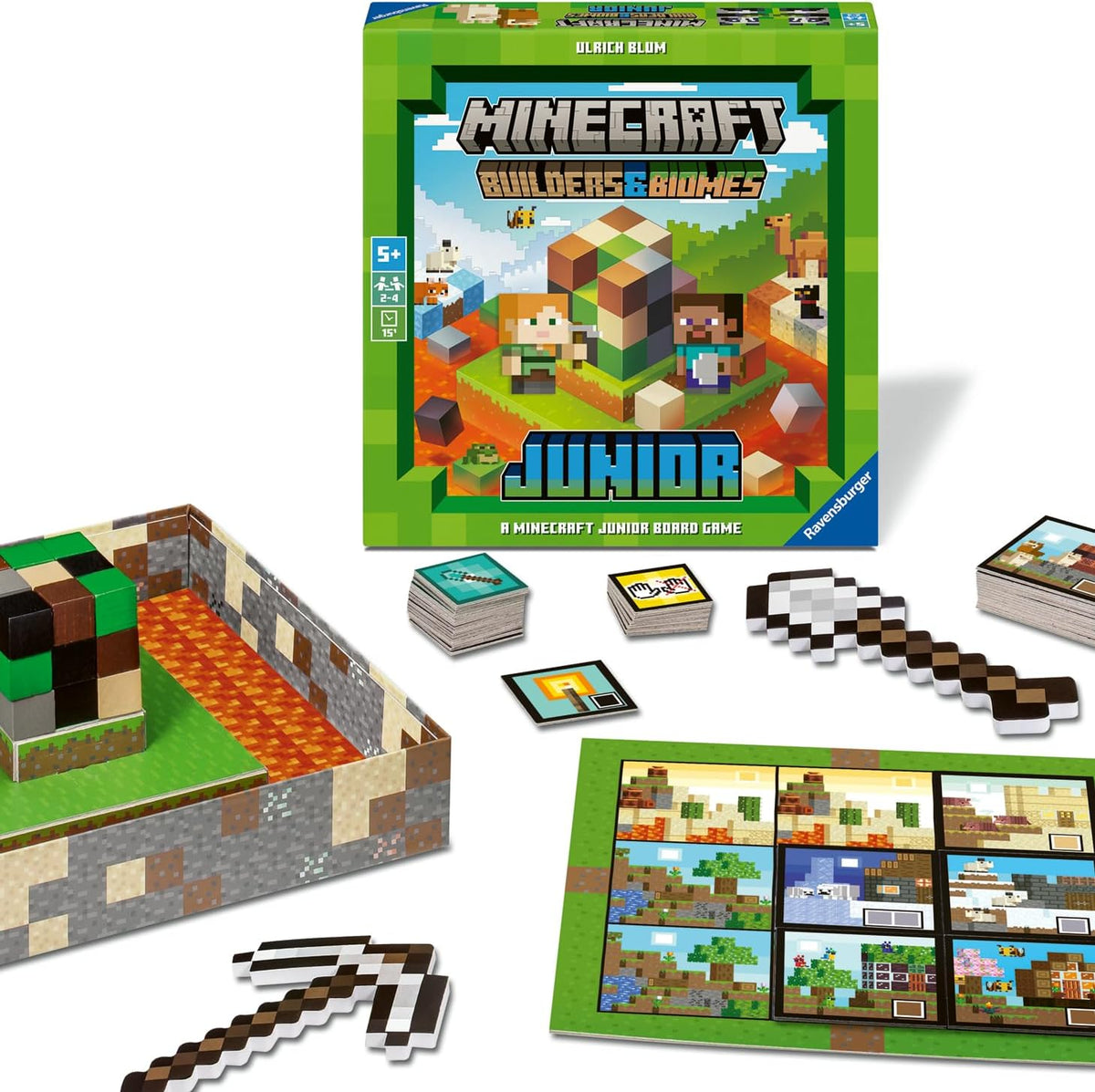Ravensburger 24615 Minecraft Builders & Biomes Junior - Jeu coopératif pour 2 à 4 joueurs à partir de 5 ans
