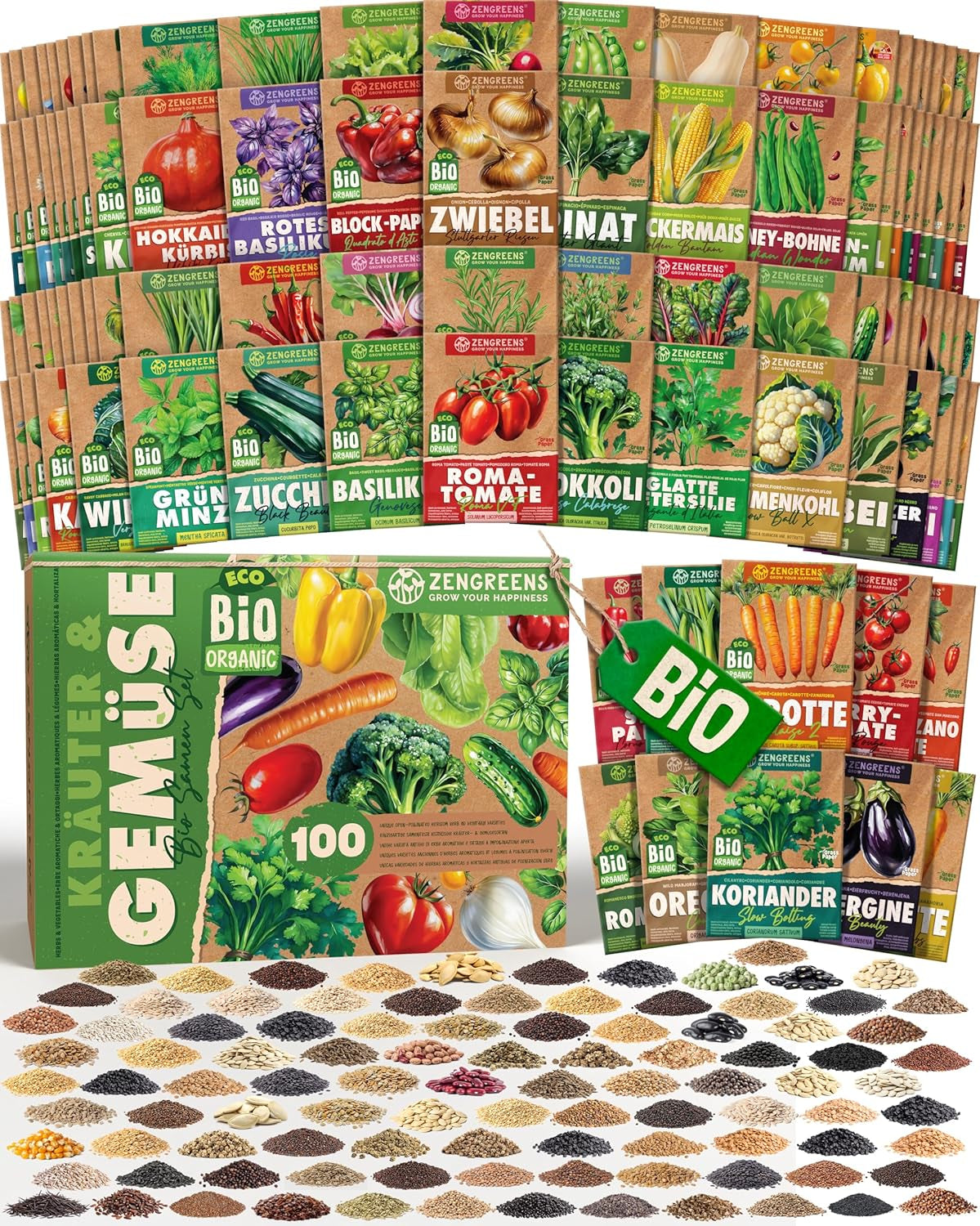Semințe de busuioc organice într-un set de 6 - 6 semințe de busuioc pentru cultivare ușoară în grădină, balcon sau strat înălțat - semințe de plante - răsaduri