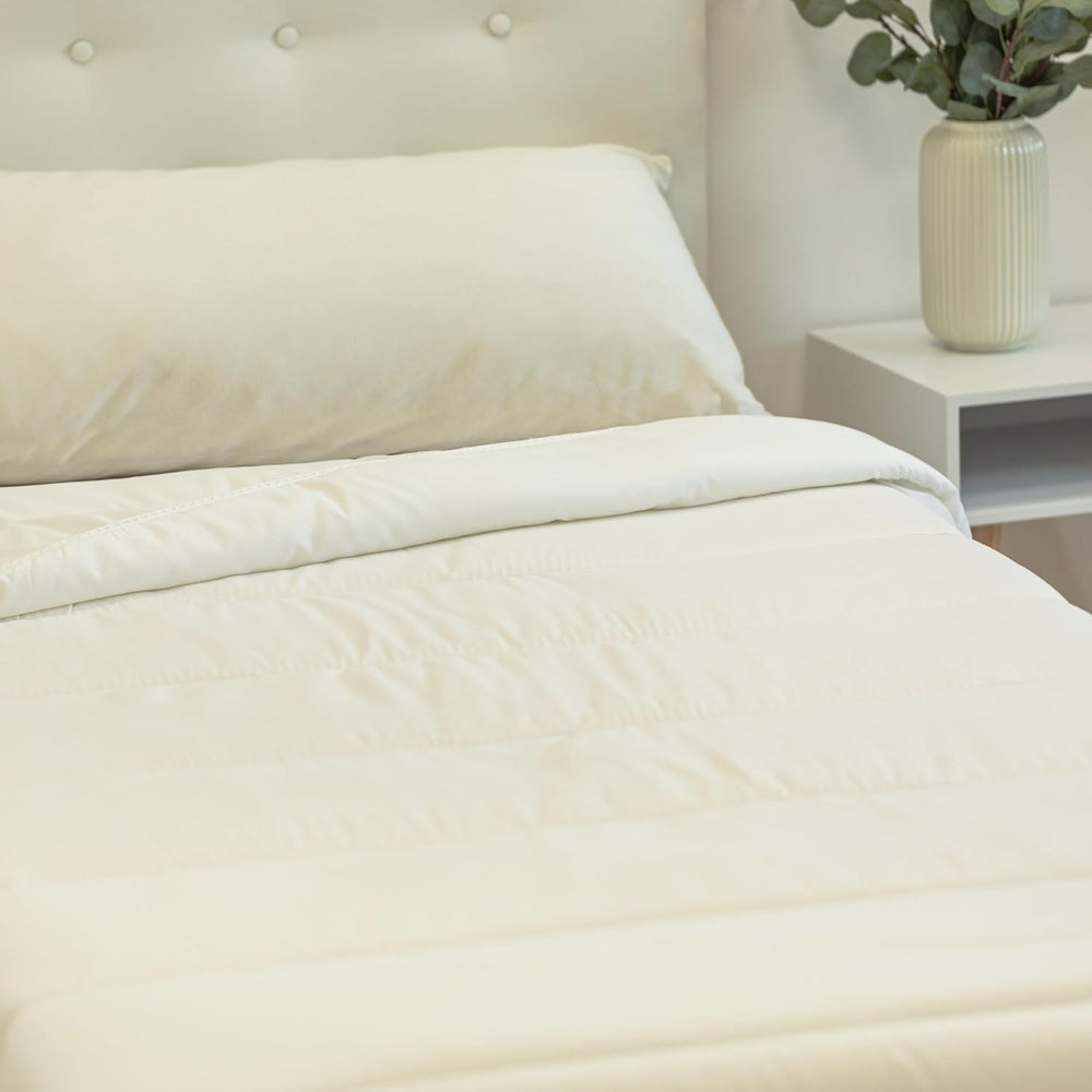 Couette TRAMAS+ 200 Gr/M² pour lit en fibres creuses siliconées - 150X220 Cm - Certifié Oeko Tex - Blanc, doux, chaud, minimaliste - Lit 90 Cm Couettes et couettes Naty Shop