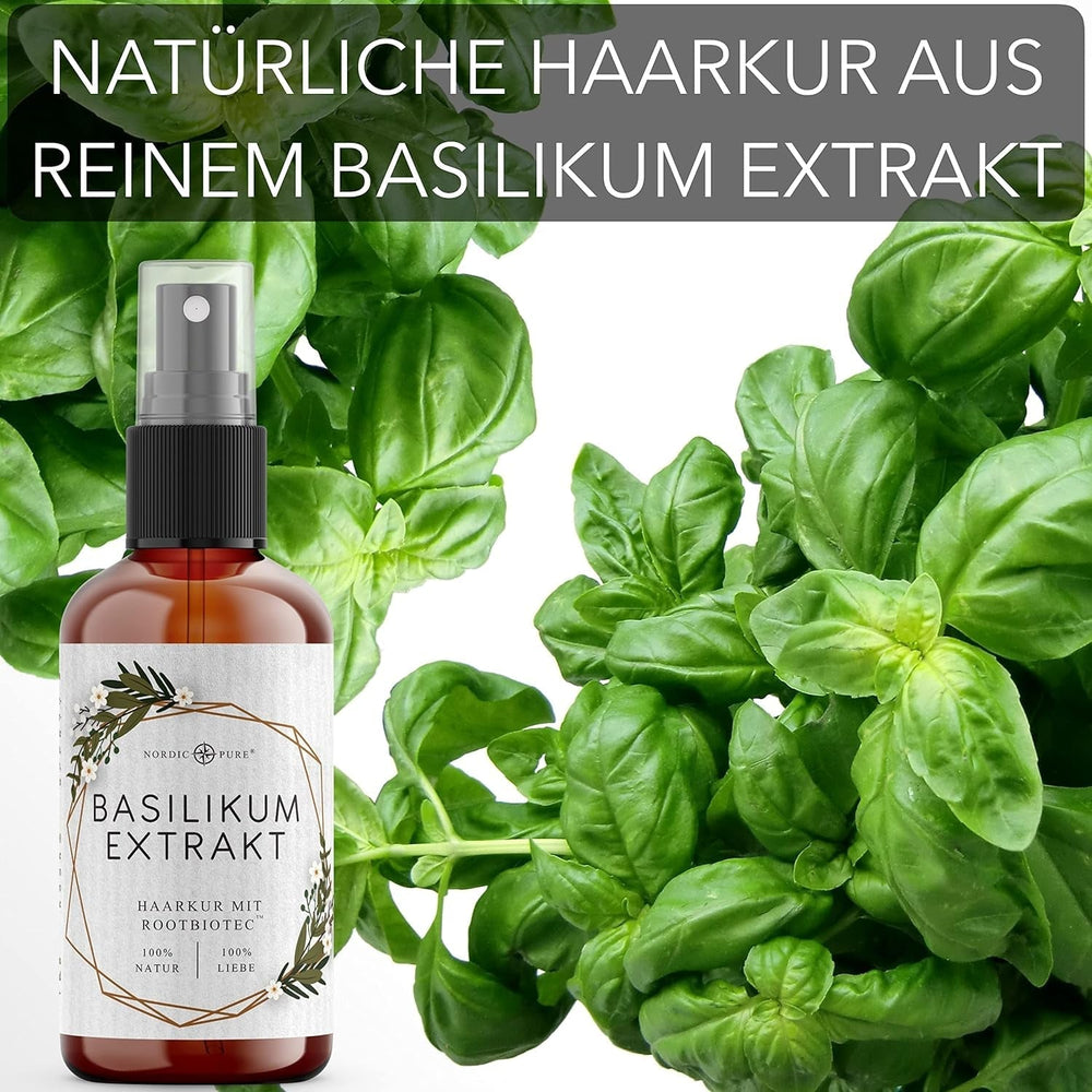 Traitement capillaire à l'extrait de basilic de Nordic Pure | Pour le soin des cheveux fins, secs et fragiles | Peut prévenir la chute des cheveux 100 ml Naty Shop soins capillaires