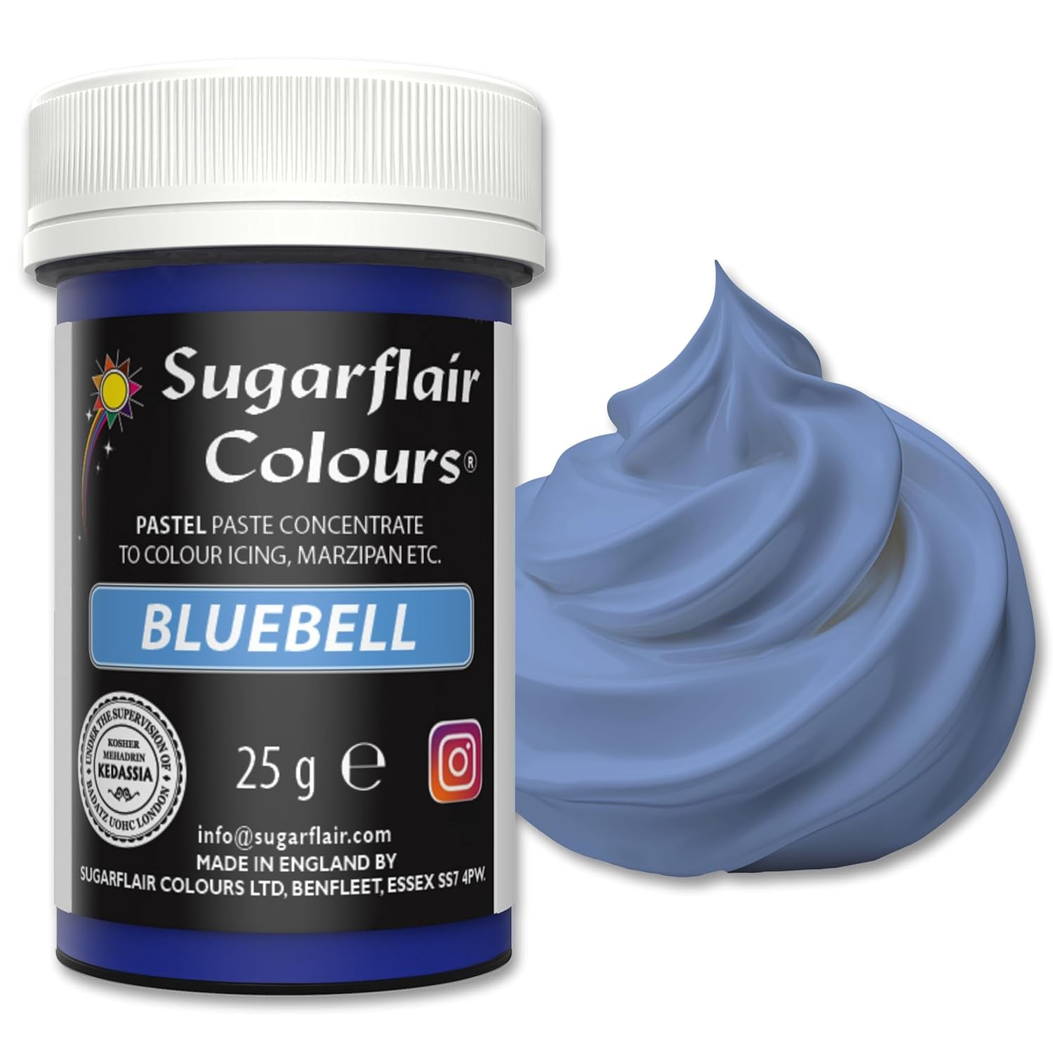 Sugarflair Colorant Alimentaire Pastel pour Pâtes, Bleu Cloche, Colorant Alimentaire pour Pâtes, Fondant et Massepain, Couleurs Concentrées Spectrales - 25g