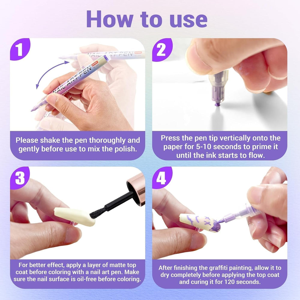 12 couleurs 3D Nagellack Stift Set, Nail Art Pen Nagellackstifte Nageldesign pour DIY Nail Art, Beauty Schönheit, Maniküre Werkzeuge, Zuhause Und Den Nagel-Diy Nageldesign Zubehör