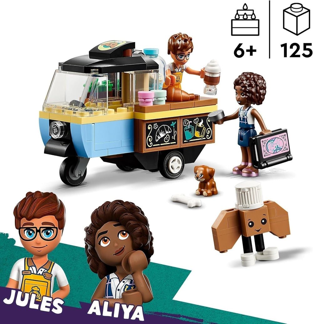 LEGO Friends Rolling Café Petit jouet de pâtisserie pour enfants, cadeau pour filles et garçons de 6 ans, jouet éducatif avec Aliya, Jules et Aira le chien 42606 Jeux de construction Beuche den LEGO-Store