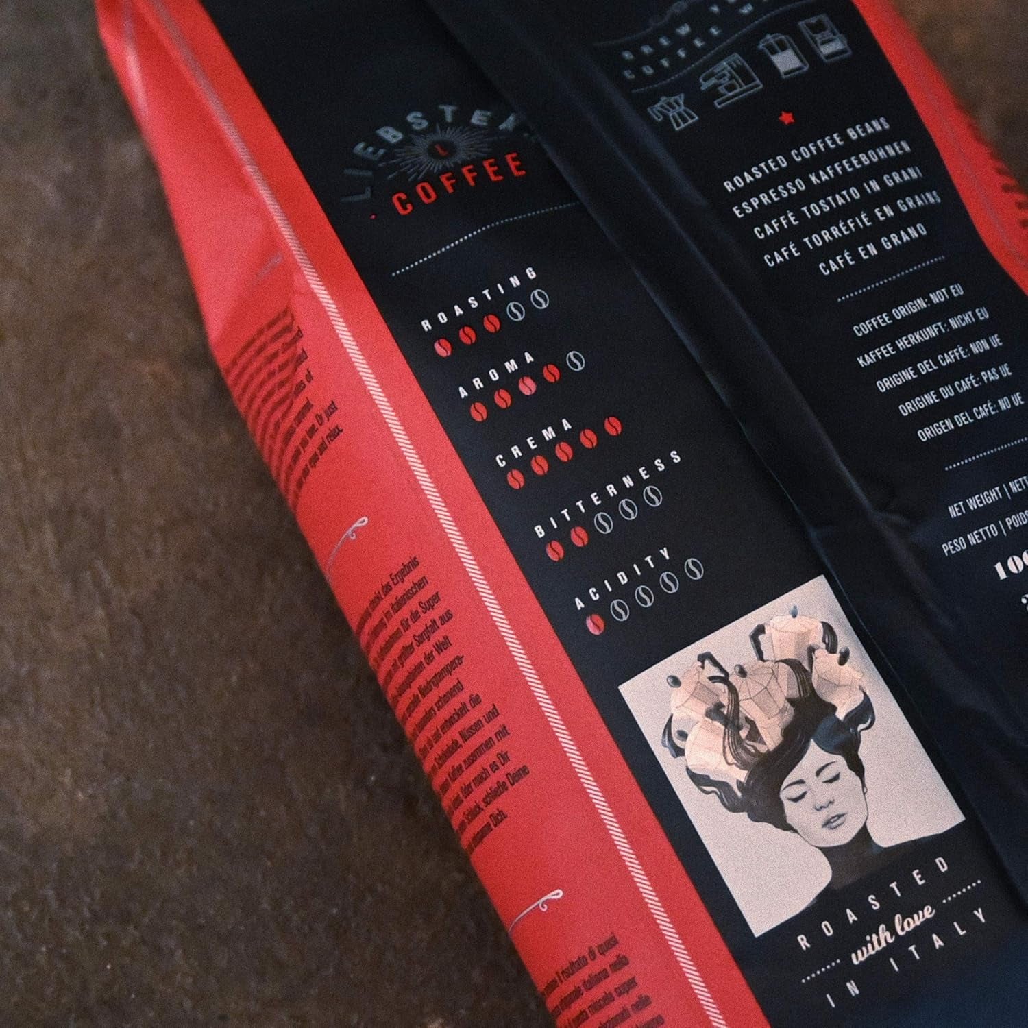 NOUVEAU | CAFÉ LIEBSTERN | Café en grains 1kg | SUPER CRÈME | Café à très faible acidité | Les meilleurs grains d'espresso pour machines entièrement automatiques | Torréfaction moyenne avec beaucoup de saveur