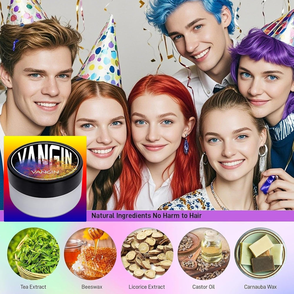 Teinture capillaire temporaire verte, ton de cheveux coiffant pour hommes femmes, pommade capillaire naturelle, cire de teinture capillaire pour fête, cosplay et Halloween, Noël, teinture capillaire temporaire en crème (100 g, vert) Naty Shop