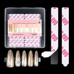 NOVO OVO 360 pièces facile à déchirer à presser sur feuille adhésive transparente double face pour nail art, emballage/stockage/pratique/accessoires, 30 pièces x 12 feuilles