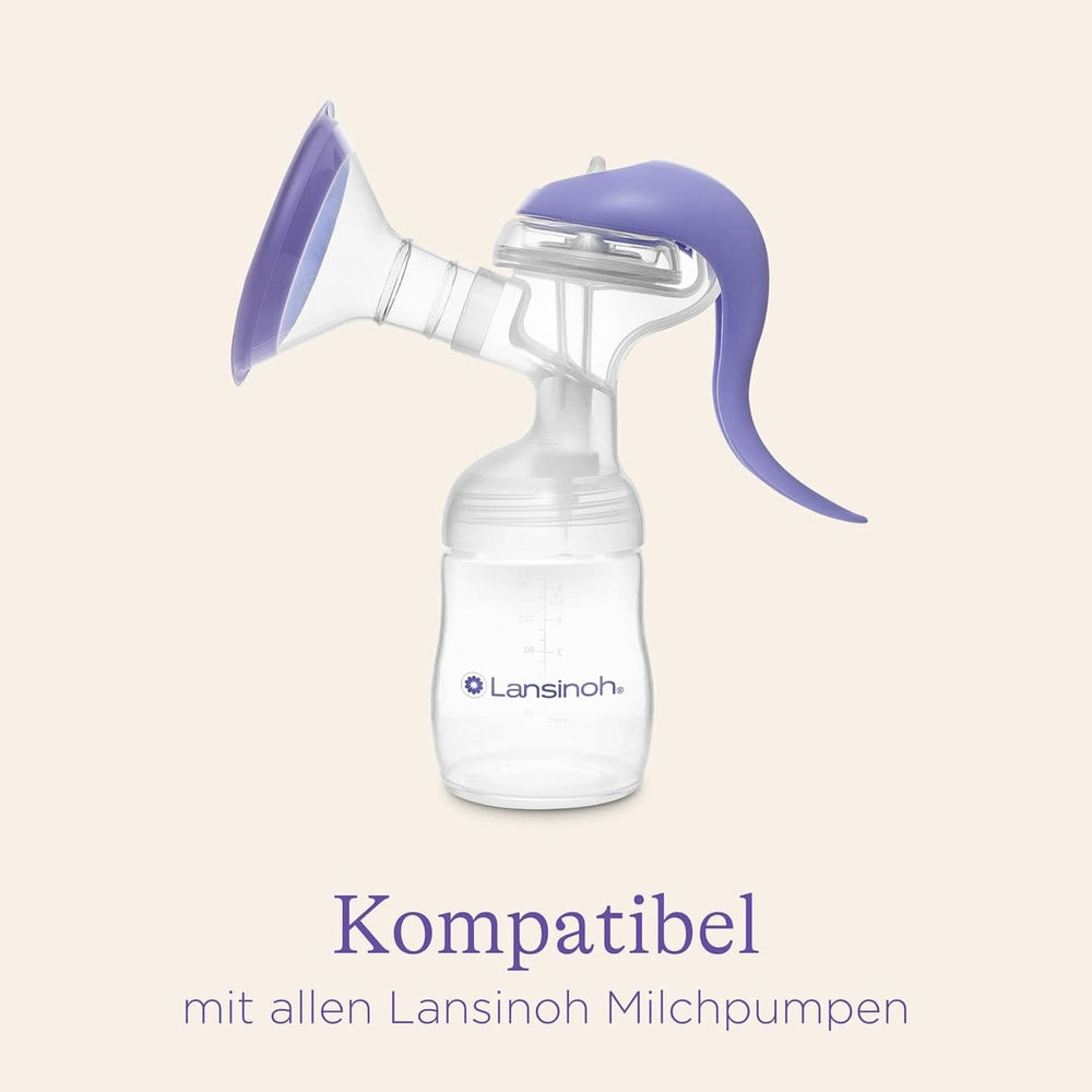 Lansinoh Muttermilchflaschen, 4 X 160 Ml - Zur Sicheren Muttermilch Austellungen - Neues Kompaktes Design Für Verbesserte Stabilität - Mit Stapelbarem Deckel Accessoires Alimentation et Allaitement Bebe Naty Shop