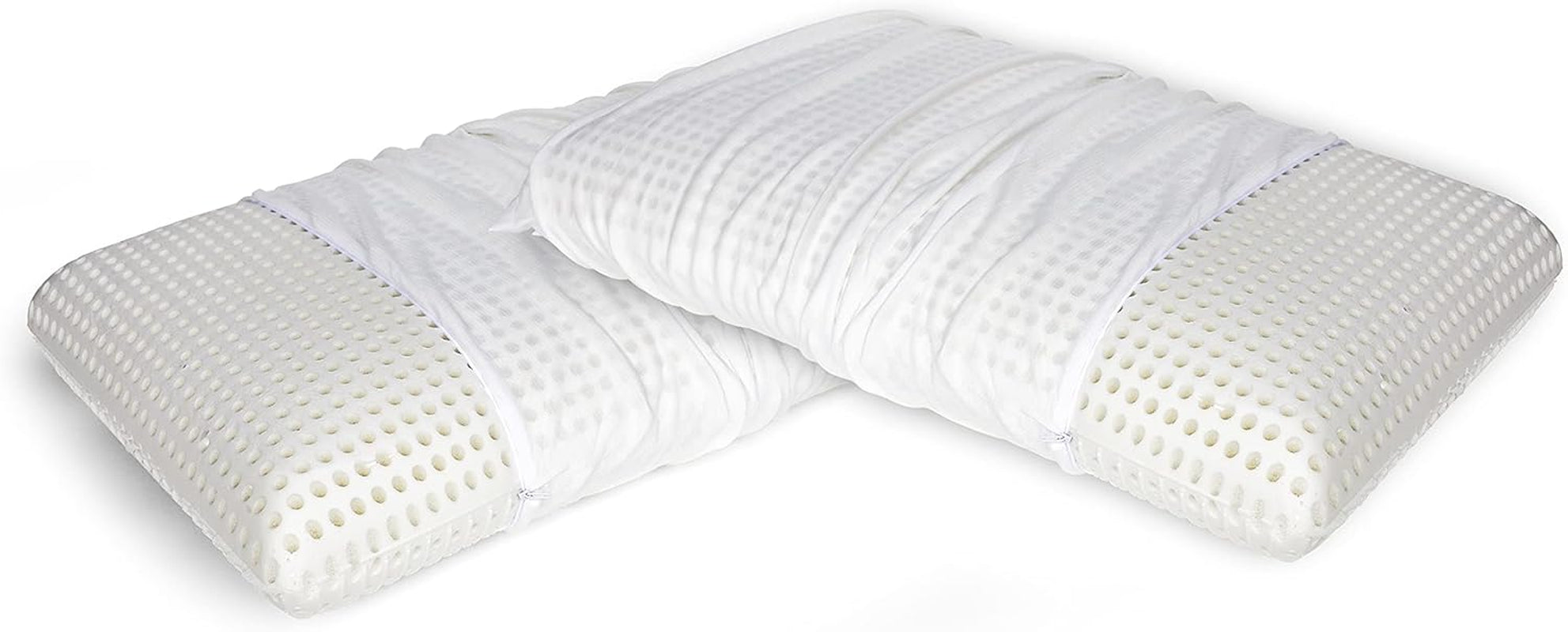 Talamo Italia Lot de 2 Oreillers de Lit 100% Made in Italy Oreiller Détachable "Savon" Mousse à Mémoire Perforée Hypoallergénique et Respirant 70X40Xh16 Cm Naty Shop Altezza Oreillers Standard 16 Housse Incluse Set Oui 2