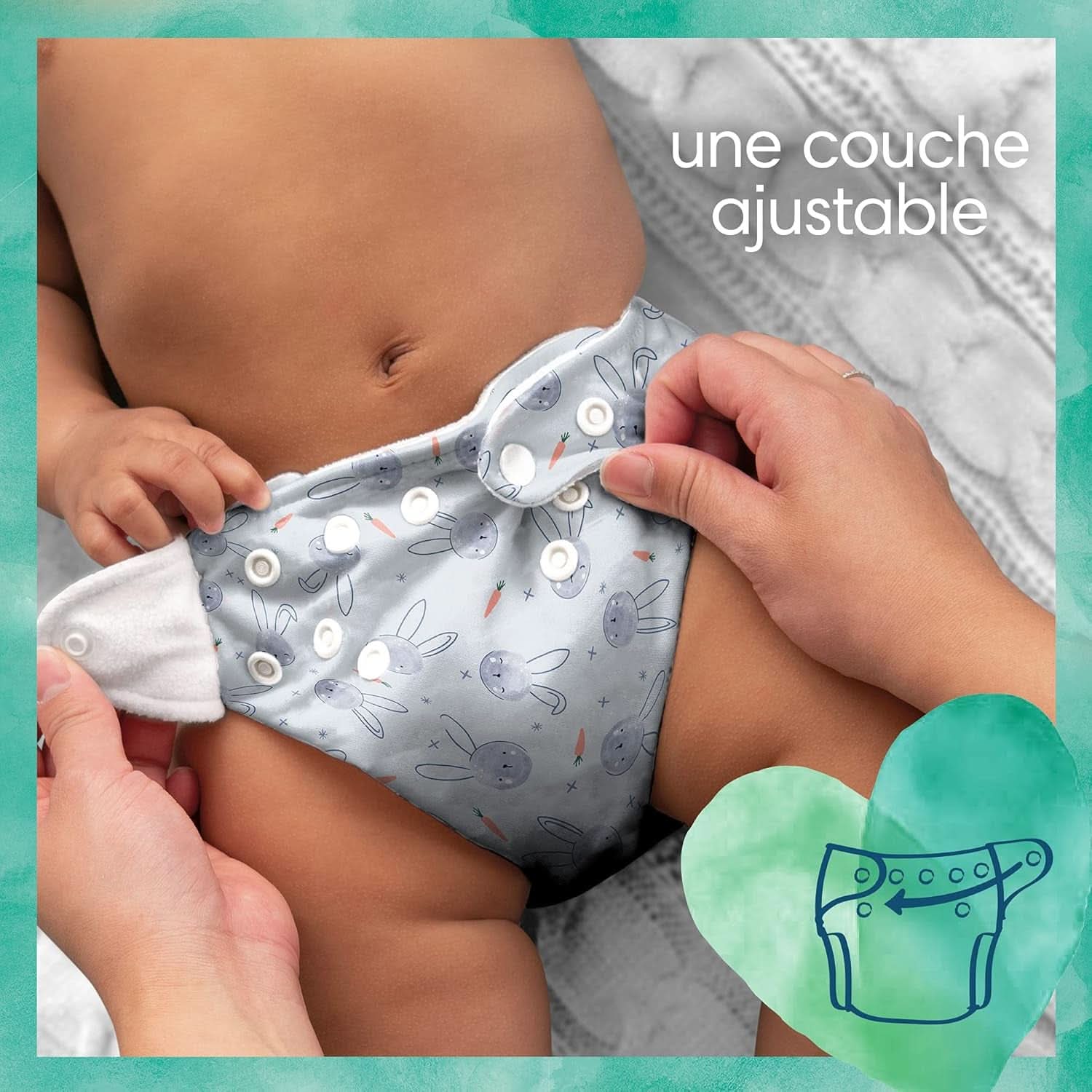 Pampers - Harmony Hybrid Starter Pack, 3 couches lavables + 25 lingettes jetables - 1 pack Mère et Bébé Naty Shop