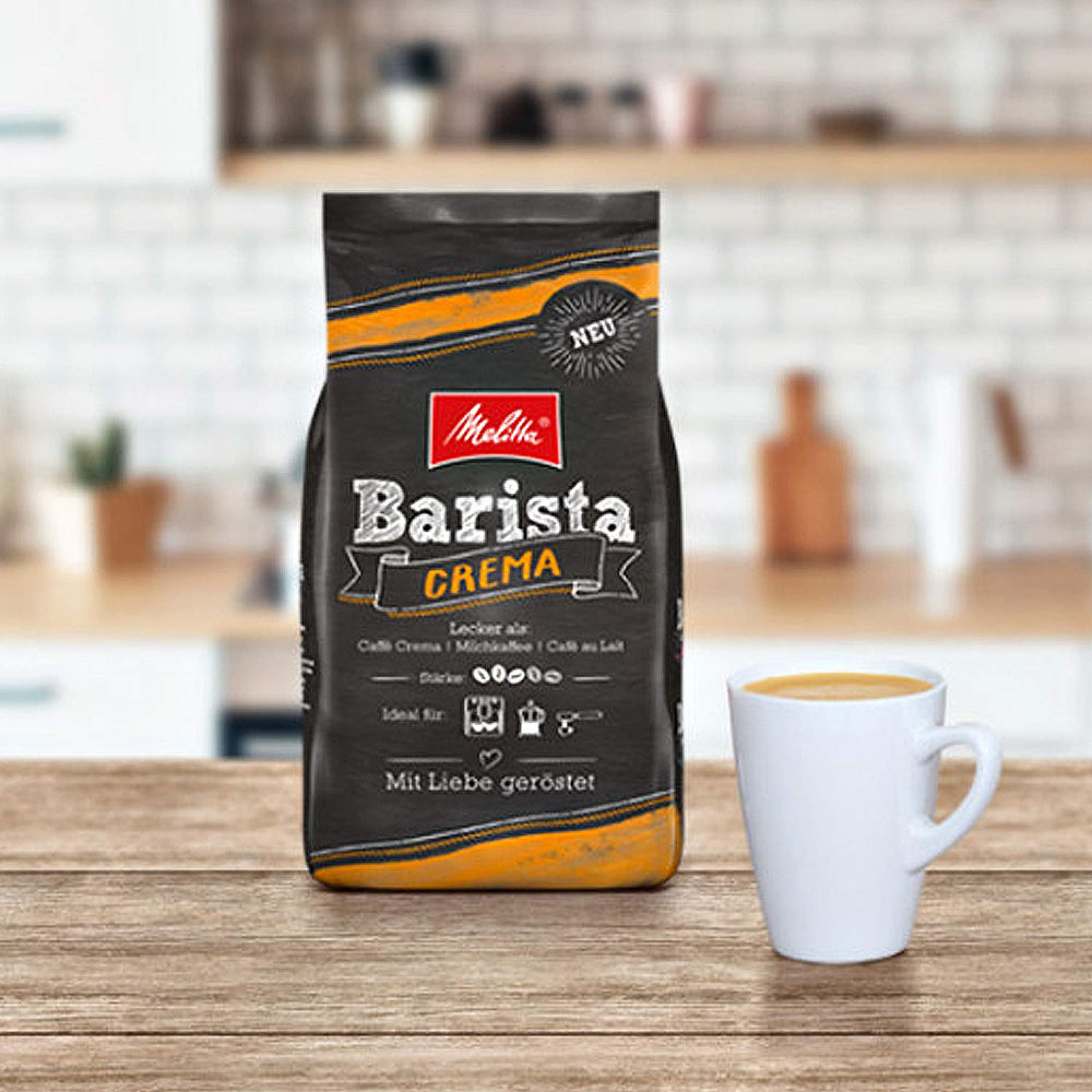 Melitta Barista Cream, grains de café entiers 4x 1000g (4000g) - café équilibré et harmonieux