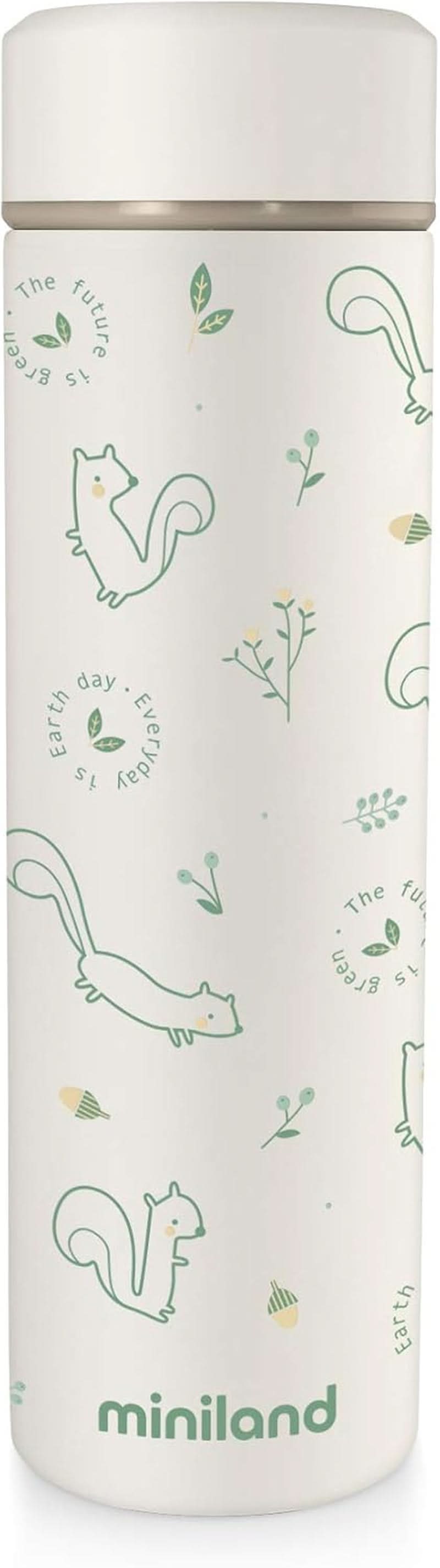 Miniland NATUR THERMOS BUNNY - thermos, 450 ml pour nourriture pour bébé, multicolore Accessoires Alimentation et Allaitement Bébé Naty Shop Single Verde Natur Thermos Chip