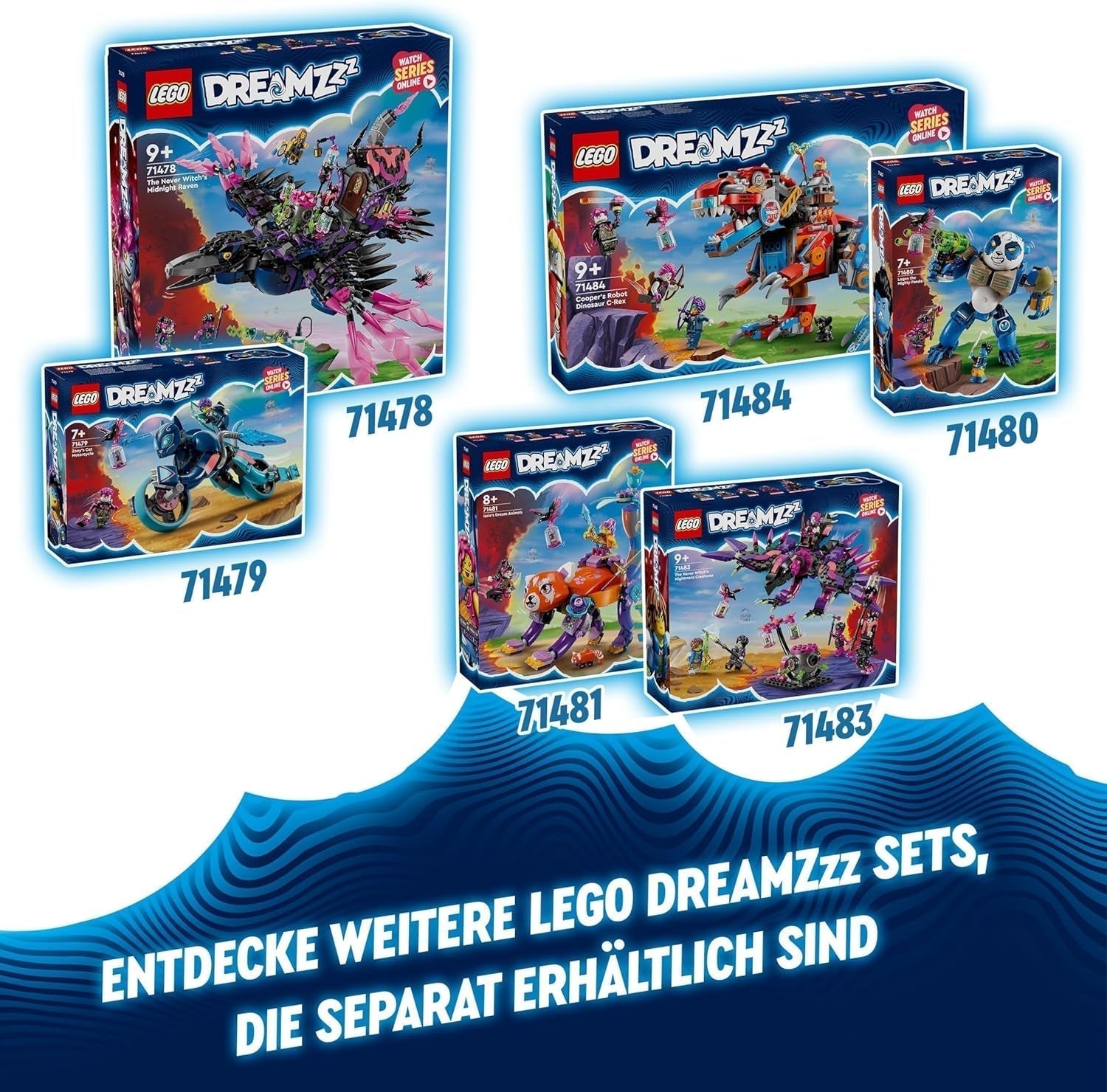 LEGO Dreamzzz 3-In-1 The Midnight Raven Of The Never Witch, Playset pentru băieți și fete de la 9 ani, cu figurine de animale, colibă fantastică pentru a o transforma într-o casă, un păianjen sau o pasăre 71478 Seturi de constructie Besuche den LEGO-Store