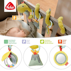 Fehn Activity Spiral Dino - jouet pour poussette à pousser et à tirer - jouet bébé dinosaure pour lit, aire de jeux, landau et siège auto - jouet d'activité motrice pour bébés et jeunes enfants à partir de 0 mois Baby Toys Naty Shop