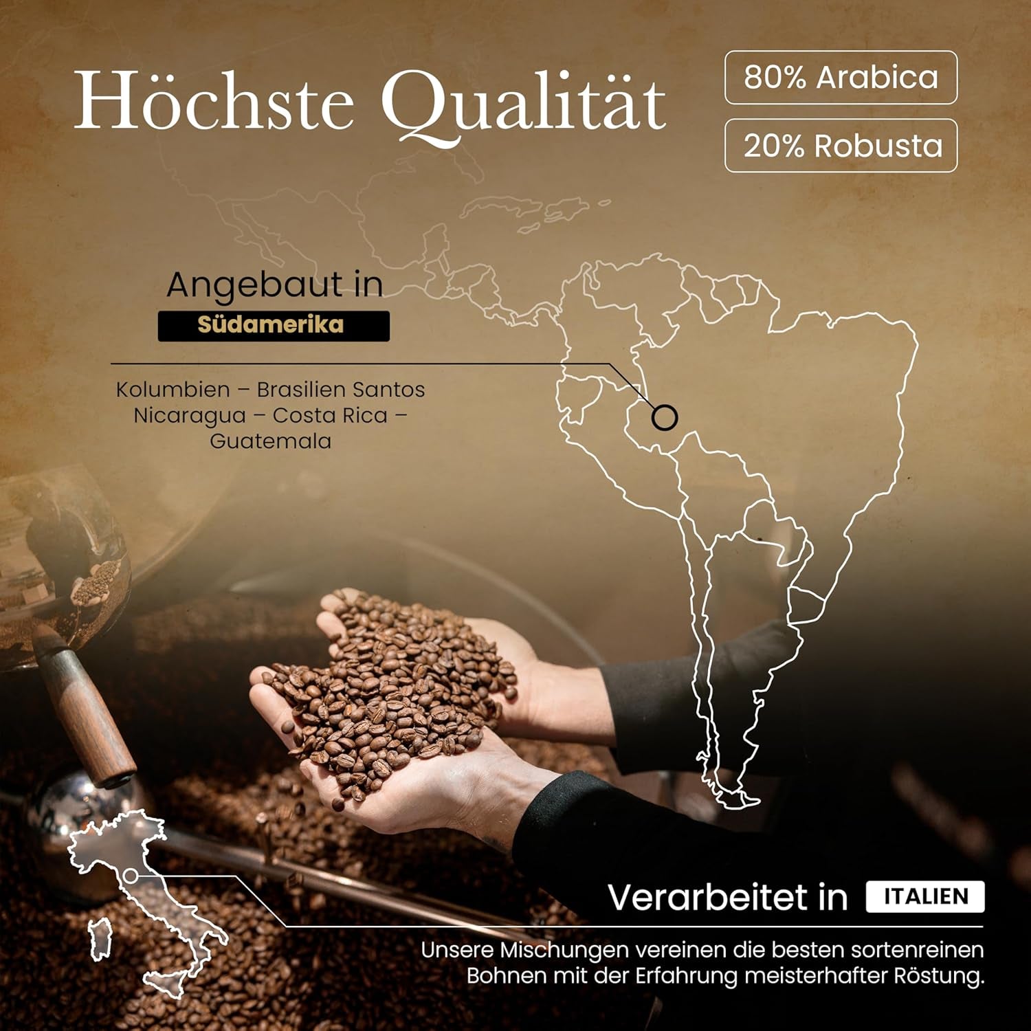 Machines à café 1 kg – Boîtes à café Arabica Robusta – Café en grains avec arômes de fruits et de arômes – Weich et Ausgewegung – Pour expresso Moka Vollaautomat – CAFFÈ PONTEVECCHIO FIRENZE