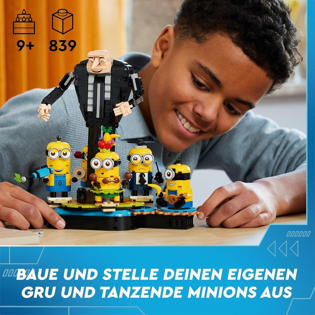 LEGO I - Pur și simplu Incorigibil 4 Gru și Minionii Cărămizi, personaje de film de jucărie dansatoare pentru a construi, juca și expune, cadou pentru băieți și fete 75582 Seturi de constructie Besuche den LEGO-Store